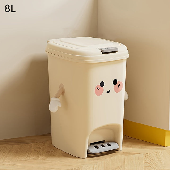 Bote de basura grande con diseño de hoja de corazón, doble apertura y material duradero - Cubo plástico para cocina, baño o dormitorio, decoración divertida y fácil acceso