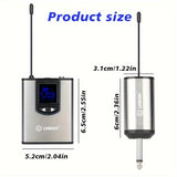 1pc Sistema de micrófono inalámbrico UHF, kit de micrófono de solapa y bodypack recargable con control de volumen, omnidireccional, carga USB, conector de 6,35 mm para karaoke, transmisión, canto - Ideal para aulas, conferencias, transmisiones en vivo, p