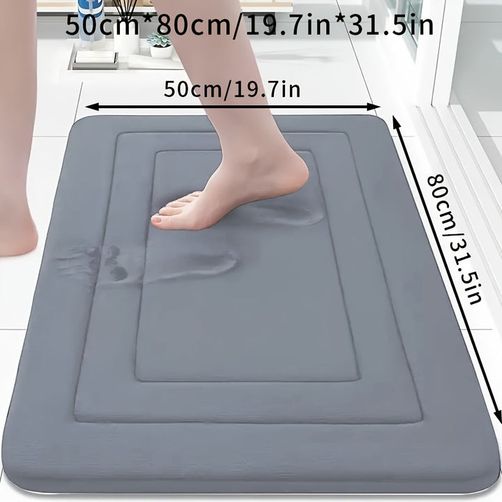 Alfombra de baño de 1 pieza, tapete de espuma con memoria, ideal para baño, decoración de dormitorio, alfombra de sala, absorción rápida, lavable, lavable a máquina, antideslizante grueso, resistente al desgaste, suave y cómodo