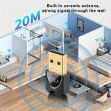 Adaptador de Red Inalámbrica USB con WiFi Plug and Play, Doble - Dorado - Compatible con Windows 11/10/8.1, para PC, Portátil, Altavoces, Auriculares, Teclado, Ratón - Sin Necesidad de Fuente Externa, Transferencia Rápida, Estilo Elegante, Construcción D