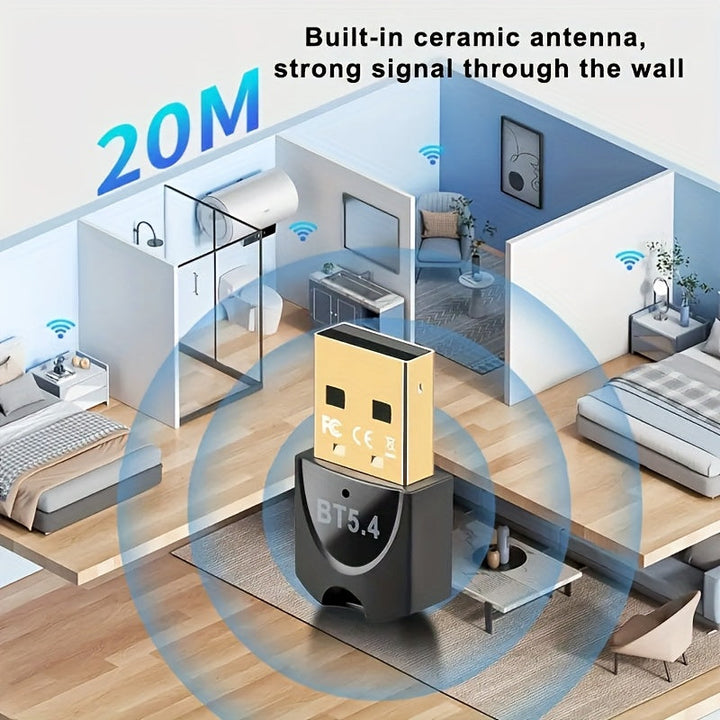 Adaptador de Red Inalámbrica USB con WiFi Plug and Play, Doble - Dorado - Compatible con Windows 11/10/8.1, para PC, Portátil, Altavoces, Auriculares, Teclado, Ratón - Sin Necesidad de Fuente Externa, Transferencia Rápida, Estilo Elegante, Construcción D