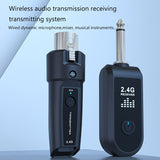 Adaptador inalámbrico para micrófono dinámico, sistema inalámbrico de micrófono 2.4Ghz XLR con 1 receptor + 2 transmisores, enchufe de 6.35mm, recargable, para mezcladora de audio, altavoz de micrófono dinámico, mezclador de sonido y amplificador