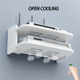 Estante de pared para ahorrar espacio, 1 unidad, material PP, organizador para router y decodificador de TV sin necesidad de taladrar, solución de almacenamiento sin carga, estantes de esquina