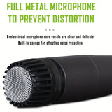 [Micrófono TAVOSOP SM57] Micrófono dinámico con cable TAVOSOP SM57, en forma de corazón de metal, con cable XLR, para cantantes, karaoke, DJ, batería y percusión, alimentado por USB, voltaje de operación ≤36V, conexión Plug-in Power, micrófono para voz e