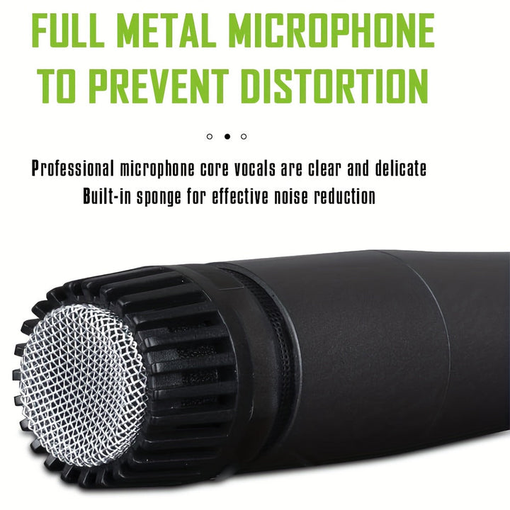 [Micrófono TAVOSOP SM57] Micrófono dinámico con cable TAVOSOP SM57, en forma de corazón de metal, con cable XLR, para cantantes, karaoke, DJ, batería y percusión, alimentado por USB, voltaje de operación ≤36V, conexión Plug-in Power, micrófono para voz e