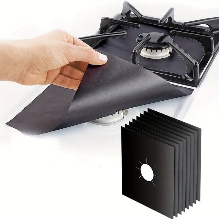 4 piezas de Amduine, cubiertas protectoras de estufa - Guardias de quemadores de estufa de gas de PVC duradero, no pegajosas, fáciles de limpiar, resistentes al calor, para hornos de cocina, protección de cocina | Accesorio de cocina elegante | Protector