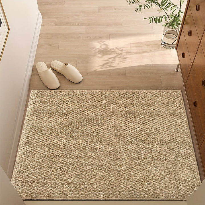 Alfombra de Puerta con Textura de Yute: Suave, Absorbente y Fácil de Limpiar para Uso Interior y Exterior - Adecuada para Entradas, Dormitorios y Más