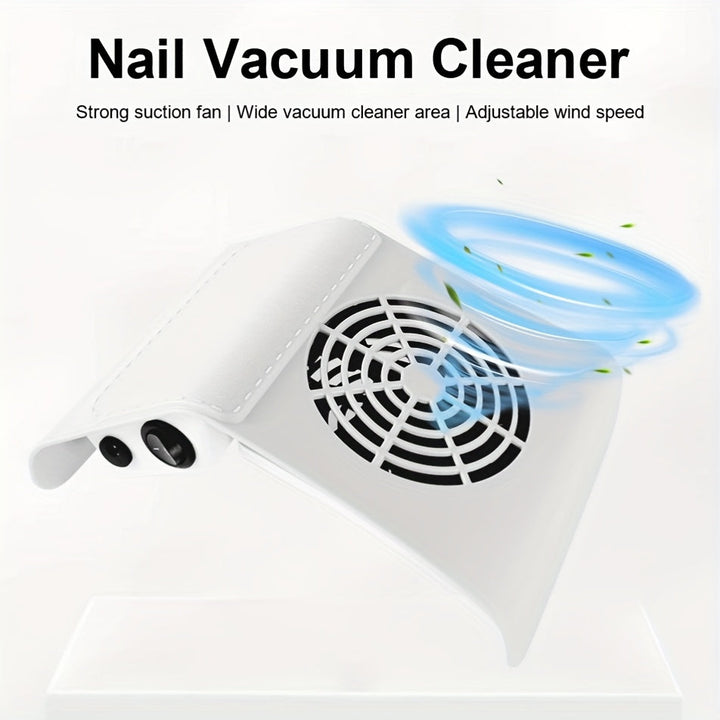 Colector de polvo de uñas silencioso para manicura y pedicura - Filtro reutilizable, 20000 RPM, 110V, 2 cepillos, 3 modos (vibración/masaje/limpieza profunda), uso en salón de casa, incluye 2 bolsas de eliminación de polvo, accesorio de pedicura, diseño