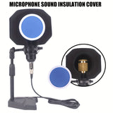 Micrófono profesional con espuma de alta densidad para reducción de ruido, cubierta de estudio para grabación de sonido aislado, estuche de protección de alta densidad para reducción efectiva de ruido y reflexión, pantalla de viento portátil para cantar