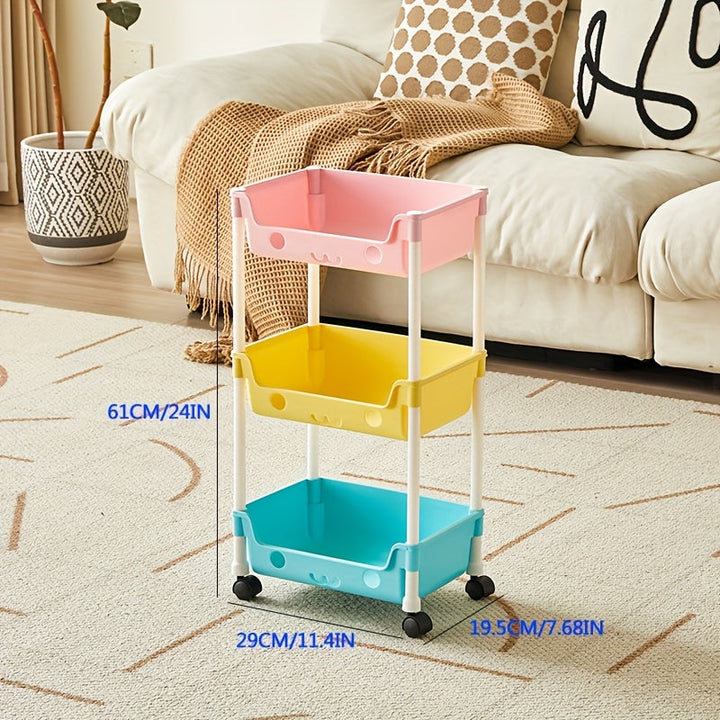 Carrito de Almacenamiento Rodante Multifuncional con Estantes, Adecuado para Cocina, Baño, Dormitorio y Residencia Universitaria - Estantería Móvil para Organización del Hogar y Ahorro de Espacio