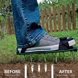 Zapatos de Jardinería Resistentes con Puntas de 4.19 cm - Aerador de Césped y Punta Autoequilibrante en Epoxi, Construcción Galvanizada - Suela Antideslizante para Cortacéspedes, Trabajos de Jardín e Instalación de Césped Artificial - Incluye Llave y Tor