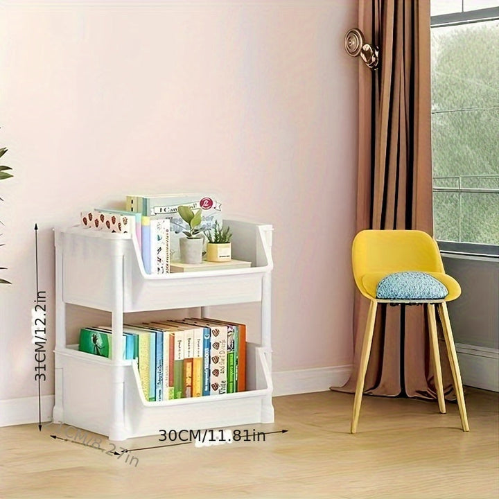 Estantería de Almacenamiento de Una Pieza para Cocina y Hogar, Organizador de Juguetes con Estante Móvil Multinivel para Bocadillos y Libros, Carro Utilitario