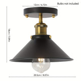 Luz de techo semi-inclinada industrial, pantalla de metal negro, excluyendo bombilla, equipo de iluminación para cocina de granja, pasillo de comedor y entrada (1 juego/2 juegos)