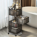 Carrito de almacenamiento metálico giratorio de 5 niveles con canasta rotatoria - Organizador ahorrador de espacio para cocina, baño, oficina - Diseño resistente en malla de alambre negro multiusos - Ideal para organización del hogar, organizador de baño