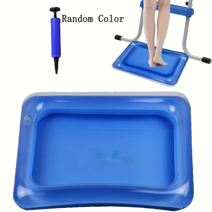 1/2 Piezas Bañera de Pies Inflable Cuadrada, Bañera Portátil para Pies, Escalón de Entrada a la Piscina y Kit de Limpieza y Pedicura