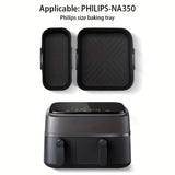 Juego de 2 bandejas de silicona para freidoras de aire, reutilizables y antiadherentes, fáciles de limpiar en freidoras, hornos y microondas, accesorios para alitas de pollo, papas fritas y snacks