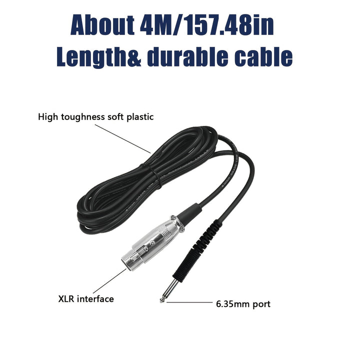 Micrófono con Cable Portátil para Karaoke, Canto e Instrumentos - Micrófono Dinámico Profesional de Alta Calidad y Uso Multifuncional