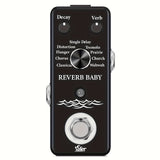 Pedal de reverberación para guitarra alimentado por USB con múltiples modos de reverberación, procesamiento de señales digitales y botones ajustables - Procesador de efectos de guitarra compacto y negro para actuaciones en vivo, efectos de pedales de gui