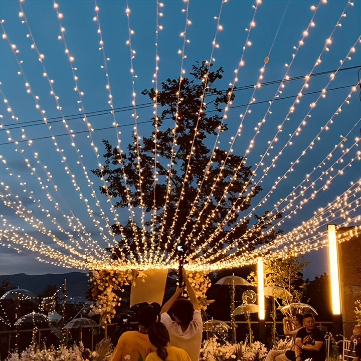 1 juego de luces solares de cuerda, 22 m (72 pies), 200 LED, 8 modos de iluminación, luces decorativas solares para exteriores, árbol de Navidad, jardín, hogar, boda, fiesta en el césped