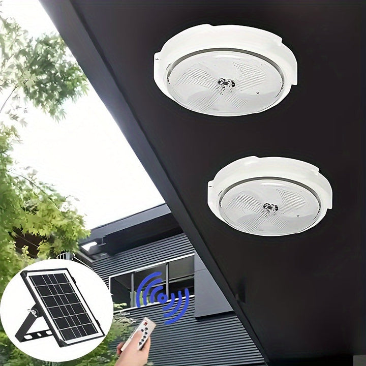 Juego de Luces de Techo Redondas con Energía Solar LED, Batería de Litio 1200mAh, Fácil Instalación, Control Remoto, Iluminación por Sensor, Adecuado para Dormitorio, Cocina, Balcón y Pasillo, Luz de Techo a Distancia, Regalo para Patio Exterior