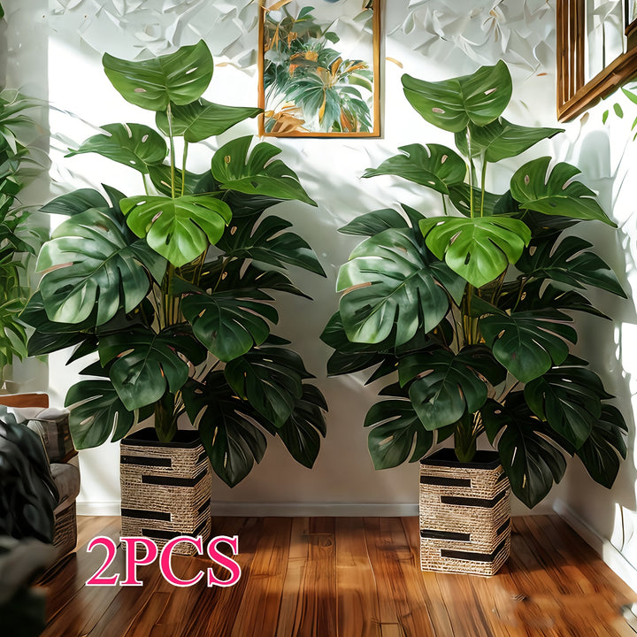 1pc Bambú Artificial de Hoja Verde Extra Larga - Decoración para Interior/Exterior de Fácil Mantenimiento, Ideal para Hogar, Oficina o Jardín - Planta Falsa de Plástico Duradera, Regalo Perfecto para Inauguraciones o Navidad, Estructura Resistente, Esenc