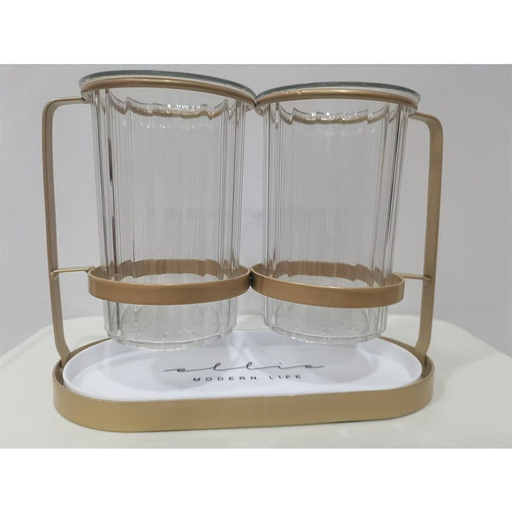 Organizador de Utensilios Moderno de Plástico con Compartimentos Dobles y Estante Secador - Soporte Multinivel para Cuchillos, Tenedores y Cucharas, Almacenamiento Resistente a la Humedad para Esenciales de Cocina