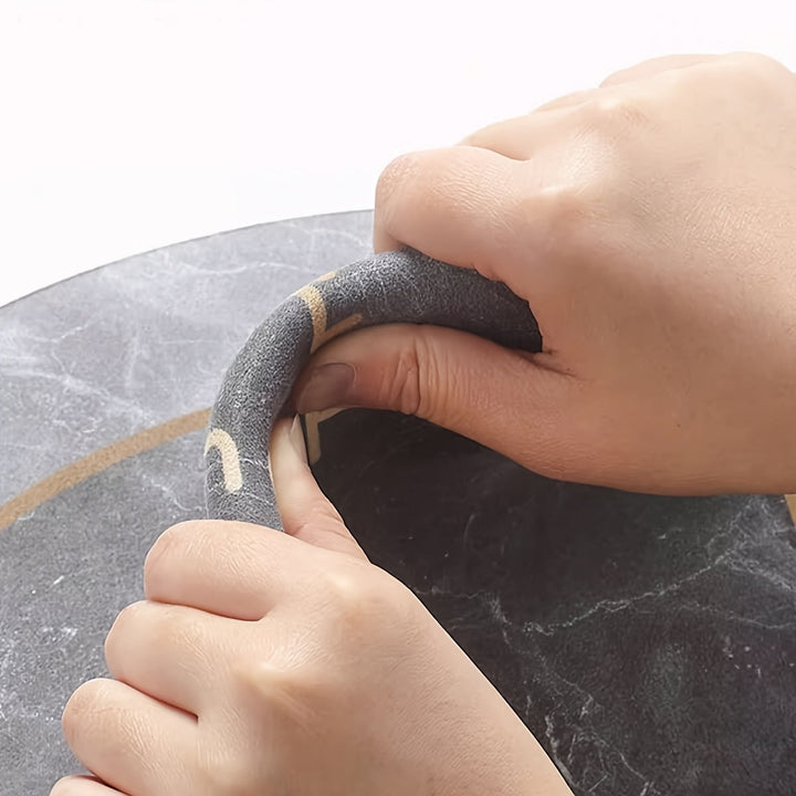 1pc Alfombra de baño de tierra de diatomeas antideslizante y absorbente de agua, con estampado geométrico de secado rápido, alfombra de baño suave y duradera para el baño y la ducha.