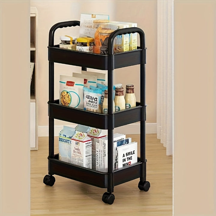 Carro de Almacenamiento Rodante Resistente con Ruedas - Organizador Multinivel, Fácil Montaje Sin Herramientas Necesarias, Estantería Móvil Ahorradora de Espacio para Cocina, Baño, Oficina, Taller - Construcción Ligera y Robusta en Plástico, Carro Versát