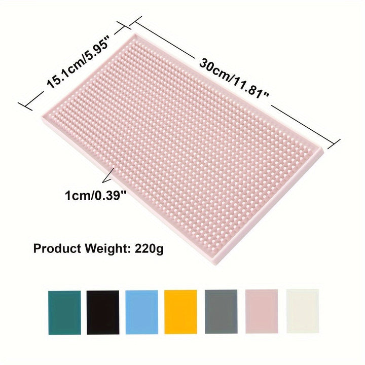 1pc Premium Silicone Bar Mat, Grueso, Duradero Y Elegante Tapete De Servicio Para Derrames, Café, Bares, Restaurantes, Tapete De Secado De Platos Para Encimeras, Tapete De Secado De Vidrio