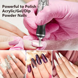 Juego de esmalte de uñas recargable por USB con 18 cabezales de pulido, herramienta de manicura y pedicura eléctrica portátil, incluye lima de uñas y empujador, esencial para el salón de belleza en casa, regalo de cuidado de uñas de 4 velocidades, ideal