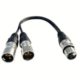 1pc Adaptador de cable de interfaz de audio profesional de 1 a 2, conexión XLR macho y hembra de tres núcleos, compatible con PC, consolas de mezcla, micrófonos, altavoces, amplificadores, controladores de iluminación de escenario - Negro, alimentación c