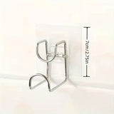 1pc Soporte de Lavabo Metálico Montado en la Pared Moderno, Estilo Casual Sin Taladro, Estante de Almacenamiento con Ganchos de Acero Inoxidable de Fácil Instalación para Organización de Baño, Organizadores y Almacenamiento de Baño, Ganchos de Utilidad