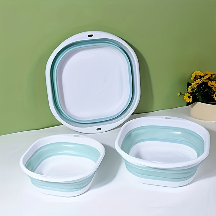 1/2 piezas de fregaderos plegables y gruesos, fregaderos portátiles de gran y mediana tamaño para lavado de ropa, adecuados para el hogar, el dormitorio, los viajes, el lavado de pies, el lavado de manos, el cuidado personal, herramientas para uñas y spa