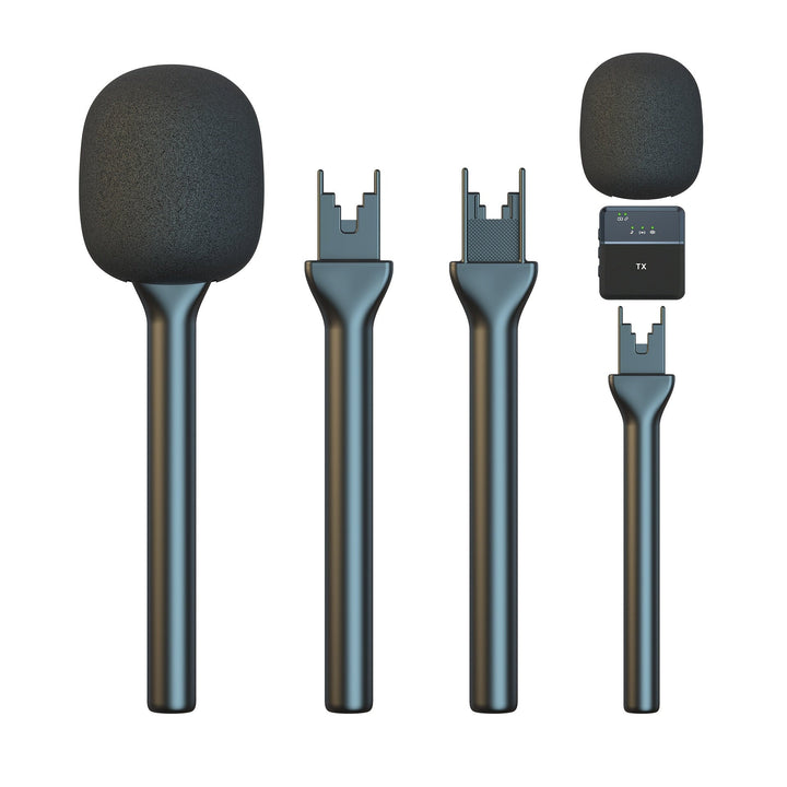 Fundas de Espuma Negra para Micrófono Rode Wireless Go II/PRO - Cojín Suave y Adaptador, Conector XLR, Sin Batería, Ideal para Entrevistas y Transmisiones en Vivo