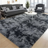 1pc Alfombra de Área Rectangular de Peluche - Suave y Esponjosa 100% Poliéster, Antideslizante Lavable a Mano Gris Claro Diseño Neutro para Sala de Estar, Dormitorio, Oficina - Decoración Duradera Fácil de Limpiar para el Hogar, Decoración de Suelos de O