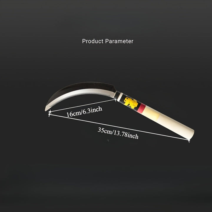 Cuchilla de hierro de manganeso duradera - Herramienta agrícola afilada para cortar césped y arroz de manera eficiente, esenciales para el jardinería al aire libre