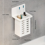 1pc Organizador de Baño Montado en Pared Sin Taladro - Estante Ventilado de Plástico Duradero para Artículos de Aseo, Brochas y Botellas, Almacenamiento Ahorrador de Espacio Blanco y , Fácil Instalación, Estantería para Baño