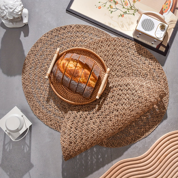 6 piezas de individuales de yute para mesa, decoración de cocina y hogar