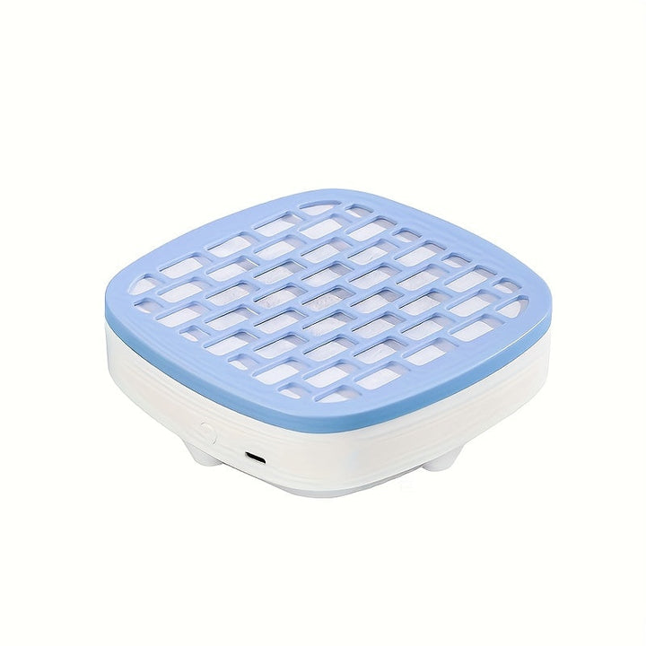 Mini aspiradora de uñas con enchufe USB y filtro - Recogedor de polvo de uñas compacto para uso en escritorio, blanco/azul, operación silenciosa, no necesita batería, perfecto para manicuras de alta calidad en salón, limpiador de polvo de uñas, accesorio