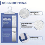 Paquete de 10 Bolsas Absorbentes de Humedad, Bolsas Antihumedad de Cloruro de Calcio de Alta Eficiencia para Armario, Paquetes de Humedad, Absorbente Colgante Sin Aroma en Guardarropas, Baños, Eliminador de Olores y Moho, Ideal para el Hogar y Viajes