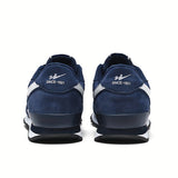 Zapatillas de Running Unisex LEIJOP Transpirables - Azul Marino y Blanco, Zapatos Deportivos Bajos con Suela MD, Ligeros para Gimnasio, Entrenamiento o Uso Casual, Diseño Moderno y Forro Cómodo