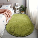 Alfombra de peluche ovalada antideslizante, lavable a mano o en lavadora, hermosa y duradera, ideal para dormitorios, salas y decoración del hogar, fácil de mantener, ¡imprescindible en cada hogar!