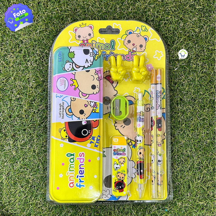 Set Escolar x8 Cartuchera Lápices Borrador 009K