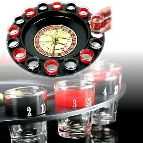 Ruleta De Shots Juego Mesa 16 Copas Juego De Fiesta Bebidas