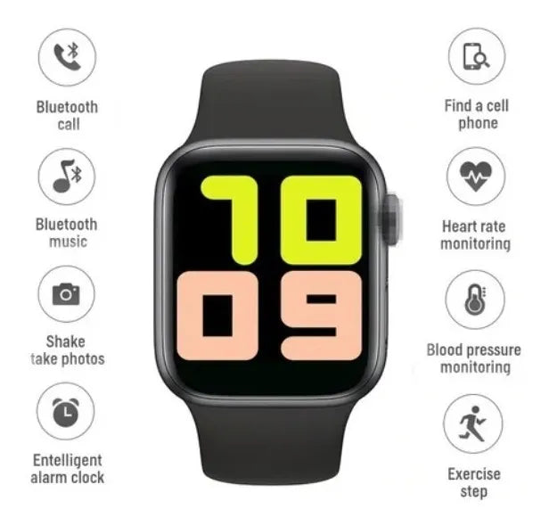 Reloj Inteligente Smart Watch T500 Tactil Llamadas Musica- negro