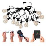 Extensión Luces Solares x10 Bombillos 5 m Vintage LED INFN-01
