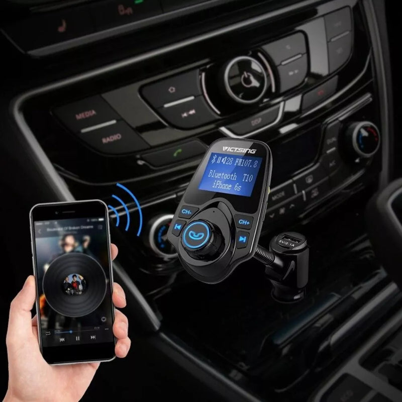 Transmisor De Carro Bluetooth Modulador Mp3 Usb Cargador T10