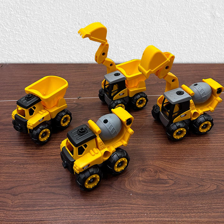 Set x4 Construcción Excavadora Volqueta Mezcladora Juguetes Niños CBTX4