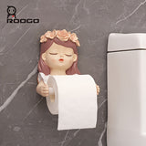 1 Soporte Para Rollo De Papel Higiénico De Diseño Bonito, Estante De Almacenamiento De Pañuelos Montado En La Pared, Dispensador De Papel Higiénico Creativo De Dibujos Animados Para Baño, Decoración Del Hogar, Accesorios De Baño