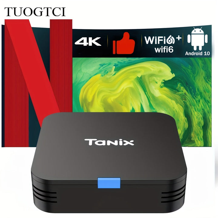 TX1 Smart Network TV Box con Procesador de 4 Núcleos, Ultra HD 4K@60Hz, Android 10.0, WiFi6 Dual-Band, 1GB+8GB RAM, Baja Latencia, Soporte Multilingüe – Centro de Entretenimiento en Casa